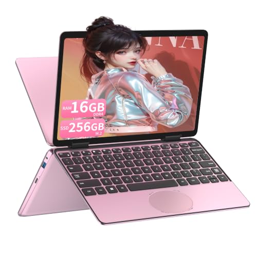 OMSERVB 11' 2-in-1 Touchscreen Laptop, Celeron N100, 16GB DDR4 RAM, 1TB M.2 SSD, FHD (1920x1200) IPS, 360° Flip Design, Backlit Keyboard, USB Type-C, Wi-Fi, for Work & Study (US N100 16+256 P)
