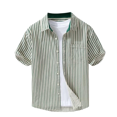 Chemise d'été rayée homme coupe ample et confortable à manches courtes