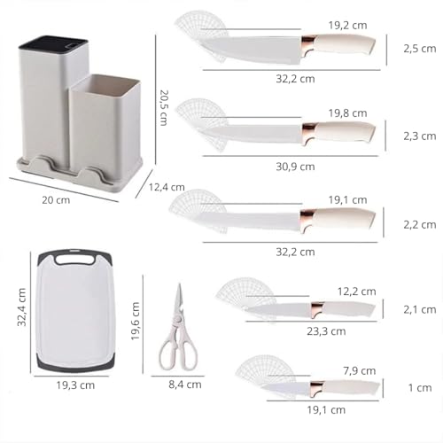 Utensílios para Cozinha Silicone, Kit com 19 Peças, Antiaderente, Organização para Cozinha (Branco)