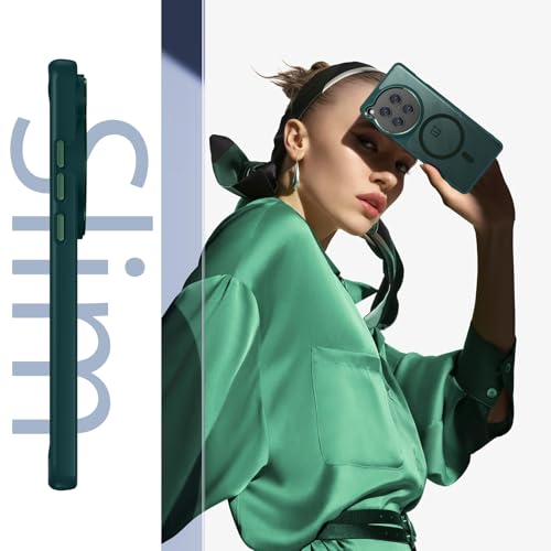 Image of DUEDUE for OnePlus 12 Case Magnetic[Compatible with MagSafe], Military Grade Shockproof PC Back Cover TPU Bumper Protective Phone Case for OnePlus 12 5G 6.82 inch, Green