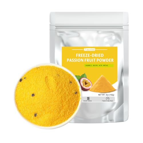 Fraunitsh Passion Fruit Powder - 5oz | Freeze-Dried Passion Fruit Extract Powder | Pure, Intense Tropical Fruit Flavor for Smoothies, Beverages, Baking, Tea & More | Resealable Pouch