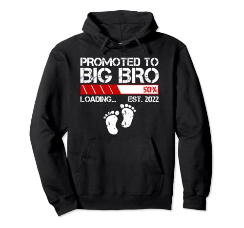 Promoted To Big Bro Est 2022 Vintage Design Funny Brother Sudadera con Capucha