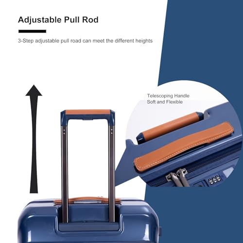 Modern 28" Blue Suitcase with Lock & USB Charging Port - Lightweight Travel Luggage for Business & Leisure3