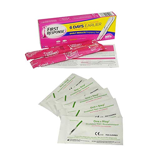 Pack Ahorro: First Response Test de Embarazo Resultado Temprano - 2 pruebas + 50 Pruebas Ultrasensibles de Ovulación Formato Tira 20 mIU/ml One Step