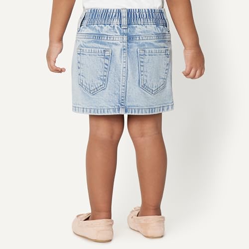 Amazon Essentials Mädchen Jeans-Skort für Kleinkinder und Mädchen, Mittelgroß, Stretch, normale Passform, Klassische, Leichte Waschung, 8 Jahre