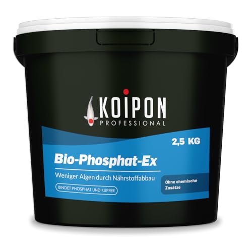 KOIPON Bio-Phosphat-Ex 2,5 kg Phosphatbinder zur Teich Reinigung von Metallen und präventiver Schutz vor Algenwachstum im Gartenteich und Fischteich
