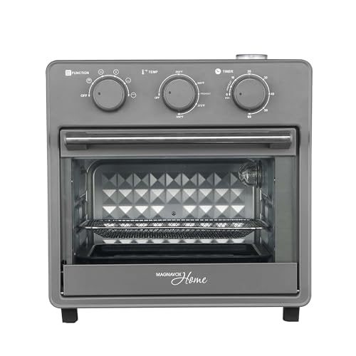Image of Magnavox Home, 16.5 qt Air Fryer Oven, With Steam Infusion, Black, Convection Countertop Oven, 6 Cooking Functions, 200-450F Temperature Control, Interior Light, Fry Basket & Baking Tray Included