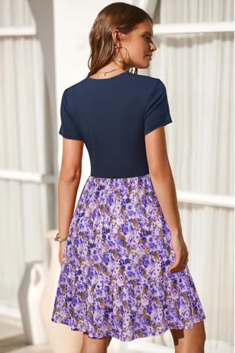 Image of Newshows Women's 2026 Summer Casual Square Neck Ruffle A Line Beach Vacation Sundress Work Business Dress with Pockets