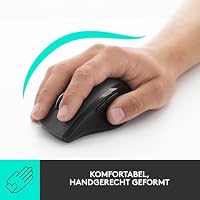 Logitech M705 Marathon Kabellose Maus, 2.4 GHz Verbindung via Unifying USB-Empfänger, 1000 DPI Laser-Sensor, 3-Jahre Akkulaufzeit, 7 Tasten, PC/Mac - Schwarz – Ansicht 2
