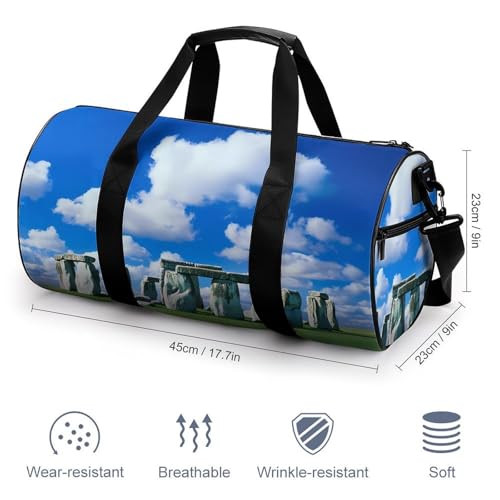 Mysterious Stonehengee in UK Sports Gym Bag Travel Duffel Workout Bag with Adjustable Strap2