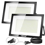 MEIKEE【150W 超薄型 2個セット】LED投光器 作業灯 超高輝度 昼光色 6500K 15000LM 省エネ 豪雨対応 IP66防水 1500w相当 5万時間点灯可能 13年間耐久度 省エネ 120°広角 看板灯 駐車場 ガレージ 体育館用 倉庫照明 ナイター 船舶 作業 夜間工事 屋内/屋外 日本語取扱説明書付き PSE認証済み 適格請求書発行可能