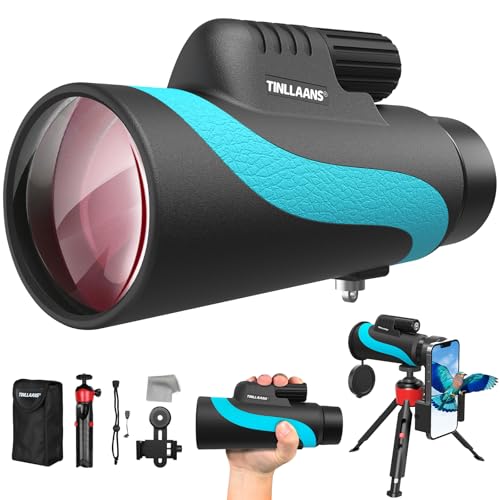 16x56 UHD Monocular Telescope, Monoculars for Adults High Powered, Monocular for Stargazing, with BAK-4Prism,FMC Lens, 8° Wide Angle,Bird Watching with Phone Holder & Tripod(Blue)