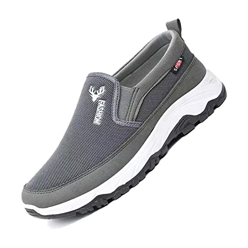 DirraBra Men's Slip-On Mesh Orthopedic Sneakers Walking Shoes,Sports Breathable Loafers Boat Shoes Casual Platform Comfy Non-Slip Hiking Working Shoes
