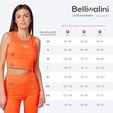 Bellivalini Sport Topy Damskie Crop Top Neon Siłownia Joga Fitness z wycięciem z przodu BLV50-324 (Pomarańczowy Neon, XXL)