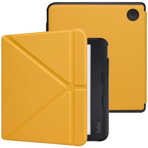 Tenano Hülle für Tolino Vision Colour 2024, Kobo Libra Colour (Modell: N428), Origami Cover mit Auto Sleep/Wake - Gelb