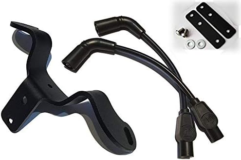 JBSporty ♧ Coil and Ignition Relocation Bracket and Adjustable Tank lift Kit w/Genuine Taylor Wires ♤ To fit Harley Davidson Sportster, Nightster, 72, 48 Iron Roadster 883 1200 ♤ (black wires)
