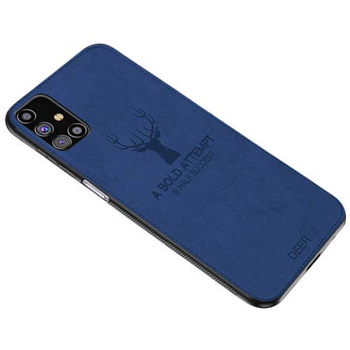 MOBILOVE Deer Pattern Cloth Texture Leather Finish Soft Fabric Case Hybrid Protective Case for Samsung Galaxy M31s (Blue) (B08K3SDTNJ) Amazon Price History, Amazon Price Tracker