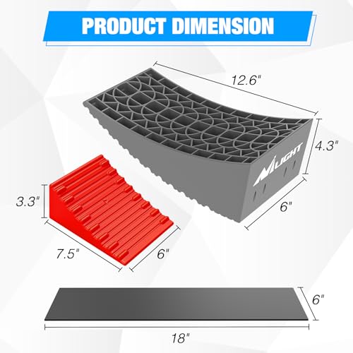 Image of Nilight RV Levelers with Wheel Chocks - Red, 2-Pack