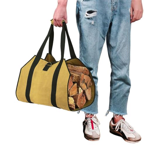 Alotoa US-FC-B Firewood Carriers,Canvas Log Carrier Bag,Outdoor Wood Racks,Fireplace Stove Accessories,Extra Large Firewood Holder thumb #1