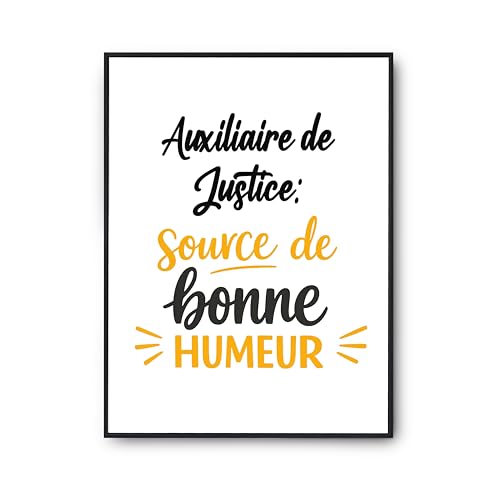 Poster Auxiliaire de justice décoration murale humour pour bureau et cabinet juridique