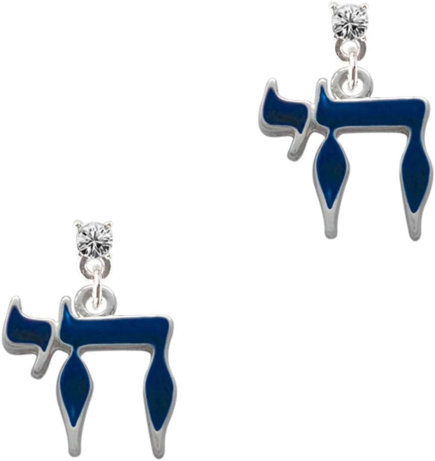 Enamel Blue Chai Crystal Post Earrings