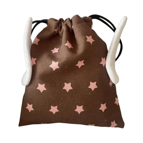 ドローストリングバッグぬいぐるみ翼化粧品星パターンメイクポータブル文房具ストレージオーガナイザードローストリング化粧品スターパターンメイクアップジュエリーストレージ