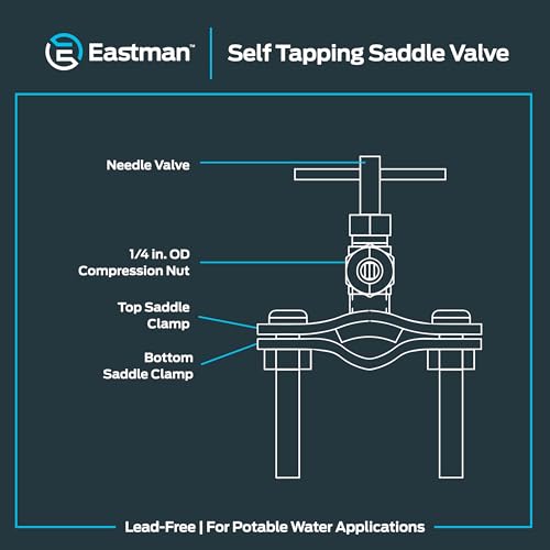 Image of EZ-FLO 1 /4 Inch (OD) Self Tapping Saddle Valve, Brass, 65801LF