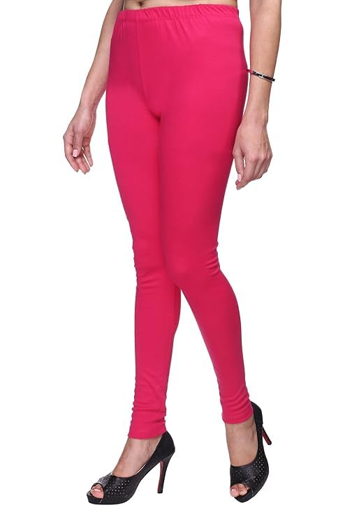 Image of Women's Premium Stretchable Cotton Leggings | Soft Slim Fit Ankle Length Churidar Pants for Casual, Ethnic, Office & Daily Comfortable Wear (Pack of 1)
