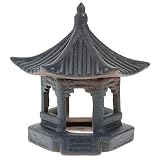 Abaodam Mini Pagoda Statue Miniature Ceramic Pagoda Hexagon Decor Mini Japanese Fairy Garden Figurin