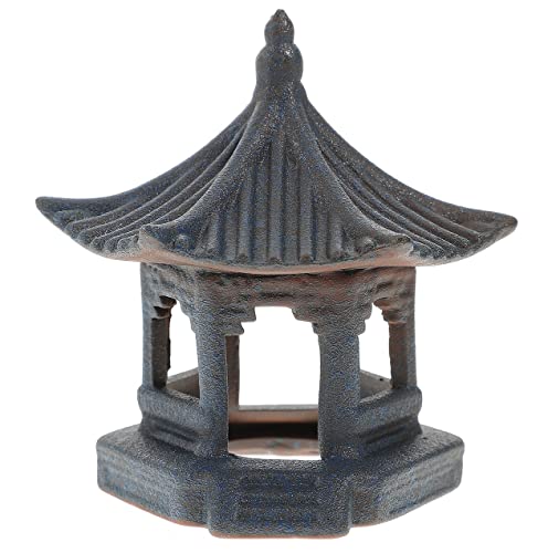 Abaodam Mini Pagoda Statue Miniature Ceramic Pagoda Hexagon Decor Mini Japanese Fairy Garden Figurines For Zen Garden Bonsai Decor #TOP30
