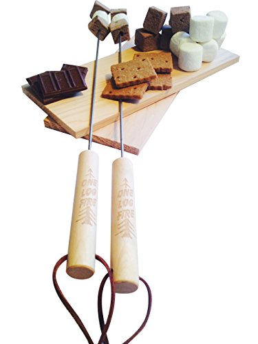 One Log Fire Marshmallow Roasting Sticks, Smores Sticks, Sticks For Fire Pit 2 Pack