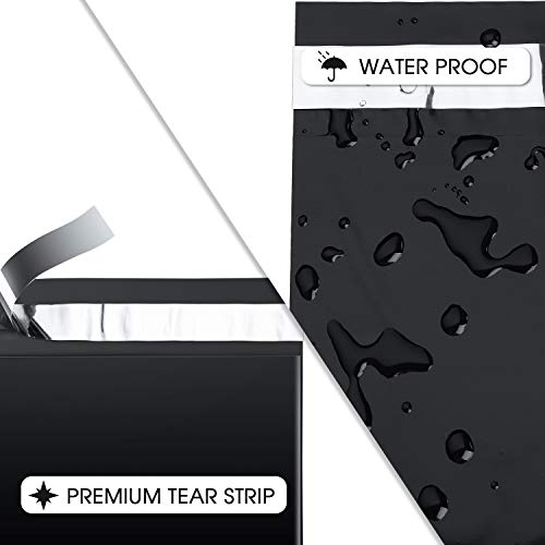 Image of Metronic Poly Mailers 14.5x19 200Pcs Large Shipping Bags for Clothing Black | Strong Adhensive Mailers Poly Bags Shipping Envelopes Tear-resistant Waterproof Mailing Bags for Small Business