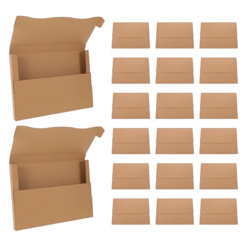 HIAKDOFT Scatole per Spedizione Dischi in Vinile e Libri 20 Pezzi 310x226x28mm Carta Kraft Riciclabile Resistente Impilabile per Spedizioni Postali e Stoccaggio Protettivo