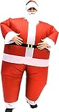 Santa Claus Inflatable Chub Suit ® Costume with Beard and Hat (Adult) Red/White