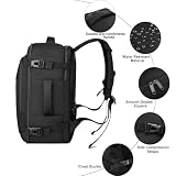 Bagaż Podręczny 40x20x25, Plecak Podróżny Męski i Damski do Ryanair, Wizzair, Vueling,Eurowings,Easyjet,20L Cabin Bag Travel Backpack do Pracy, Biznesu i Podróży,Czarny