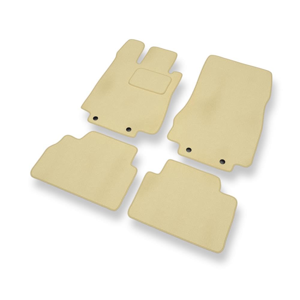 Mossa Alfombrillas de Velour adecuadas para Mercedes-Benz Classe S W220 (versión Larga) (1998-2006) versión Larga - alfombras para Coche - Premium Color Beige
