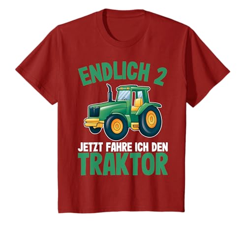 Kinder Traktor T-Shirt Jungs 2 Jahre | 2. Geburtstag Traktor T-Shirt