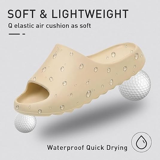 Cloud Sliders for Men and Women Super Comfy Soft Pillow Slides, Unisex Non-Slip Quick-Drying Shower Slippers, EVA Lightweight Thick-Soled Sports Relax Sandals Pool Sliders for Indoor Outdoor Beach