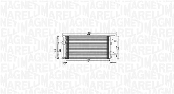 MAGNETI MARELLI Condenseur (climatisation) 350203761000 | Compatible avec: CITROËN JUMPER II Bus, JUMPER II Kasten, JUMPER II Pritsche/Fahrgestell, FIAT DUCATO Bus, DUCATO Kasten