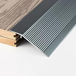 Báscula De Suelo Con Rampa Tapajunta Suelo Barra De Umbral De Puerta De Metal, Barra De Transición De Suelo Para Azulejos A Alfombra Tablero Laminado Reductor De Suelo Extra Ancho De 10cm Con Costillas, Rampa De Moldura Bascula