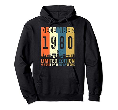 Edición limitada para 40 años, nacido en diciembre 1980 Sudadera con Capucha