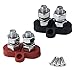 Antrader 3/8" DC 48V Bus Bar Terminal Block Insulated Dual M8 Heavy Duty Positive Power Distribution Junction Stud Post for Truck RV Boat Car Electronics