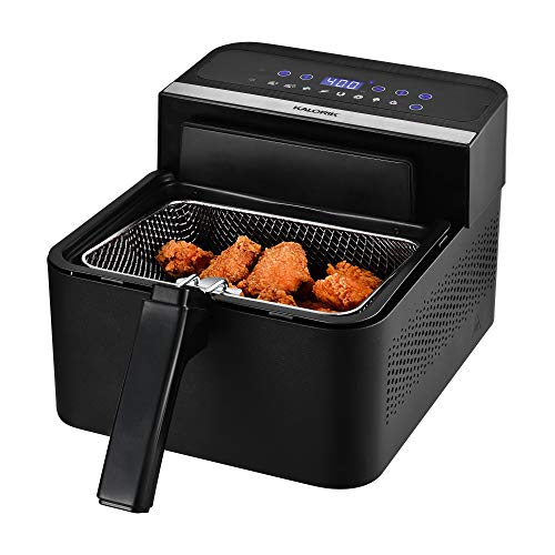 Kalorik Ft 45418 Bk 2-In-1 Digital Air And Deep Fryer, Black, Led Display Features Easy-To-Use Digital Controls With 8 Cooking Presets, 3-Quart Basket Yields 3 To 4 Servings, Detachable Power Cord #TOP3