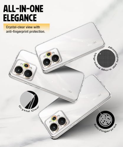 Image of WOW IMAGINE Transparent Back Cover Case for Realme 15 5G | Raised Bumps for Full Device & Camera Protection Shockproof TPU Silicone Back Case Mobile Cover - Transparent