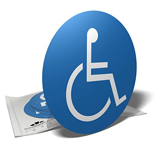 Decooo.be - Imagen adhesiva, diseño de persona en silla de ruedas - 6 unidades - 9,5 cm