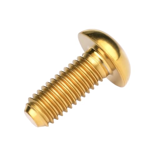 Image of Titanium Bolt M4x6 8 10 12 15 20mm Hex Head Screws for Bicycle Pack of 4 (Gold, M4x10mm)