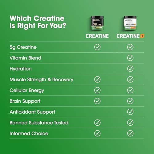 Optimum Nutrition Creatine, Micronized Creatine Monohydrate Powder, Supports Strength & Recovery, Banned Substance Tested, Unflavored, 5g per Serving, 60 Servings — view 9