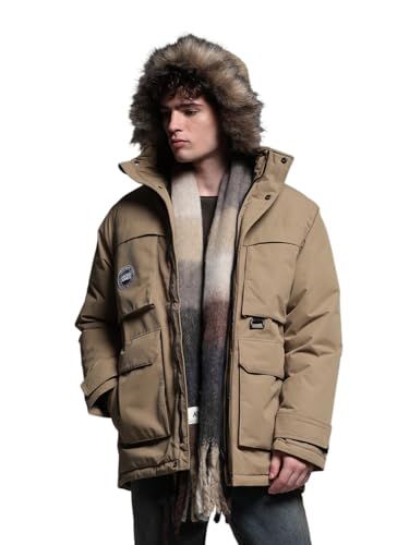 Image of JACK & JONES Men's Polyester Standard Length A-Line Coat
