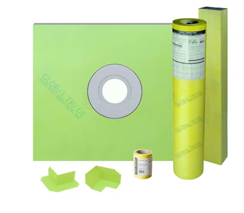 Kit de Ducha Impermeable 48"x48" Centro Sin Cubierta de Drenaje | Sistema Completo con Bandeja Pre-Drenada Impermeable miniatura 1