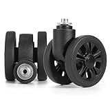 Zoofen Universal Luggage Replacement Wheels 2 pcs Suitcase Replacement Wheels Wear-Resistant Suitcase Spinner Wheels for Most Luggage（ZLN-2，Black)